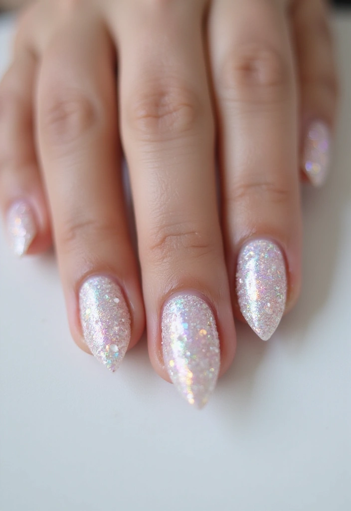 40 Elegant Nails with Pearls for Sophisticated - 28. Subtle Holographs with Pearls
