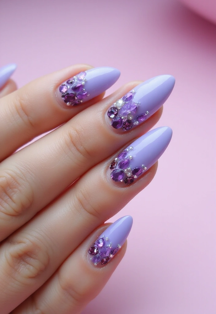 40 Elegant Nails with Pearls for Sophisticated - 7. Gemstone Bling with Pearl Highlights