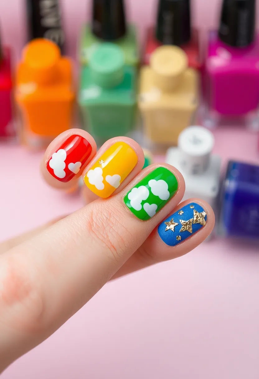 40 Kid-Friendly Nail Ideas for Creative Joyful Play - 1. Rainbow Delight