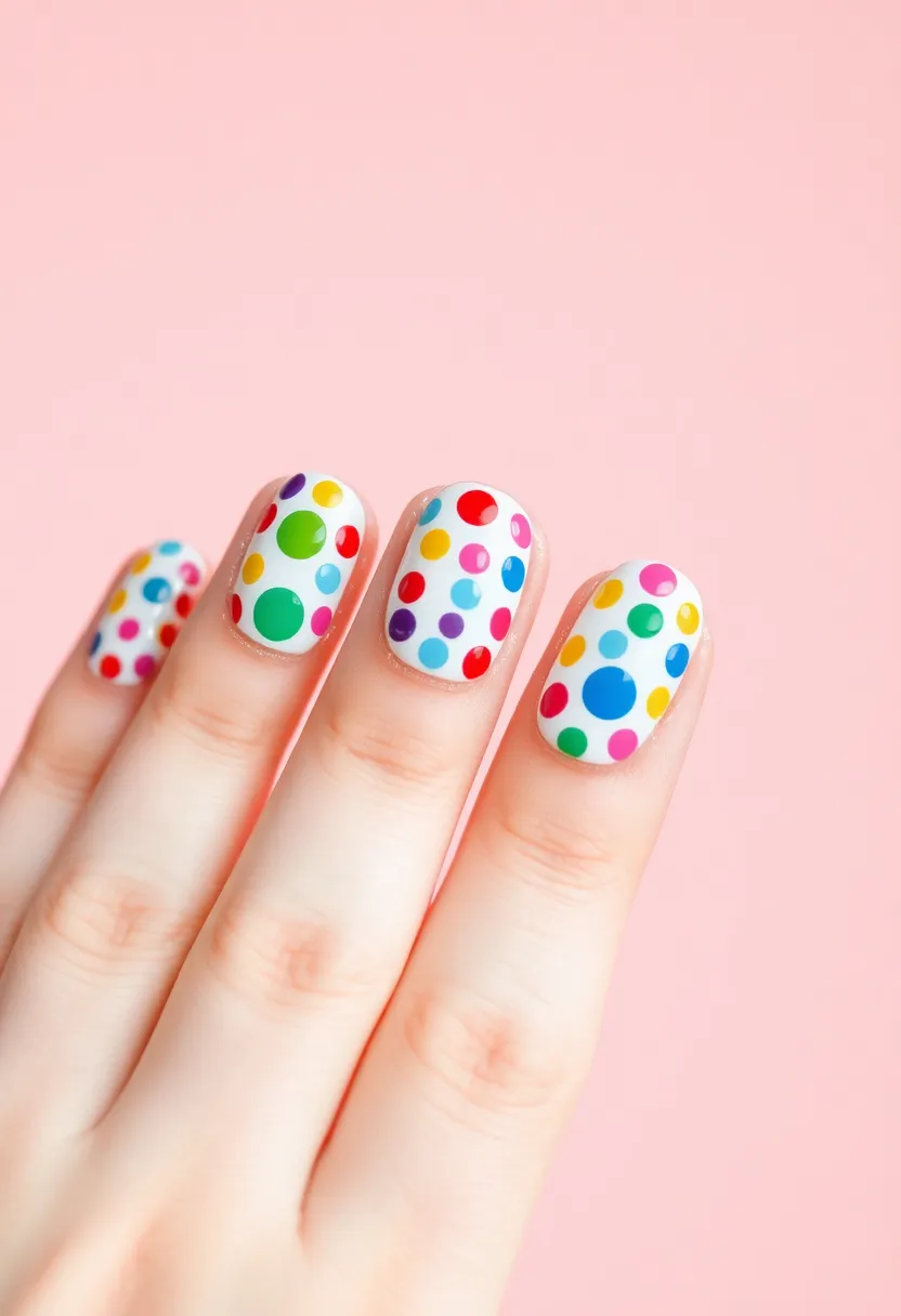 40 Kid-Friendly Nail Ideas for Creative Joyful Play - 13. Easy Peasy Polka Dots