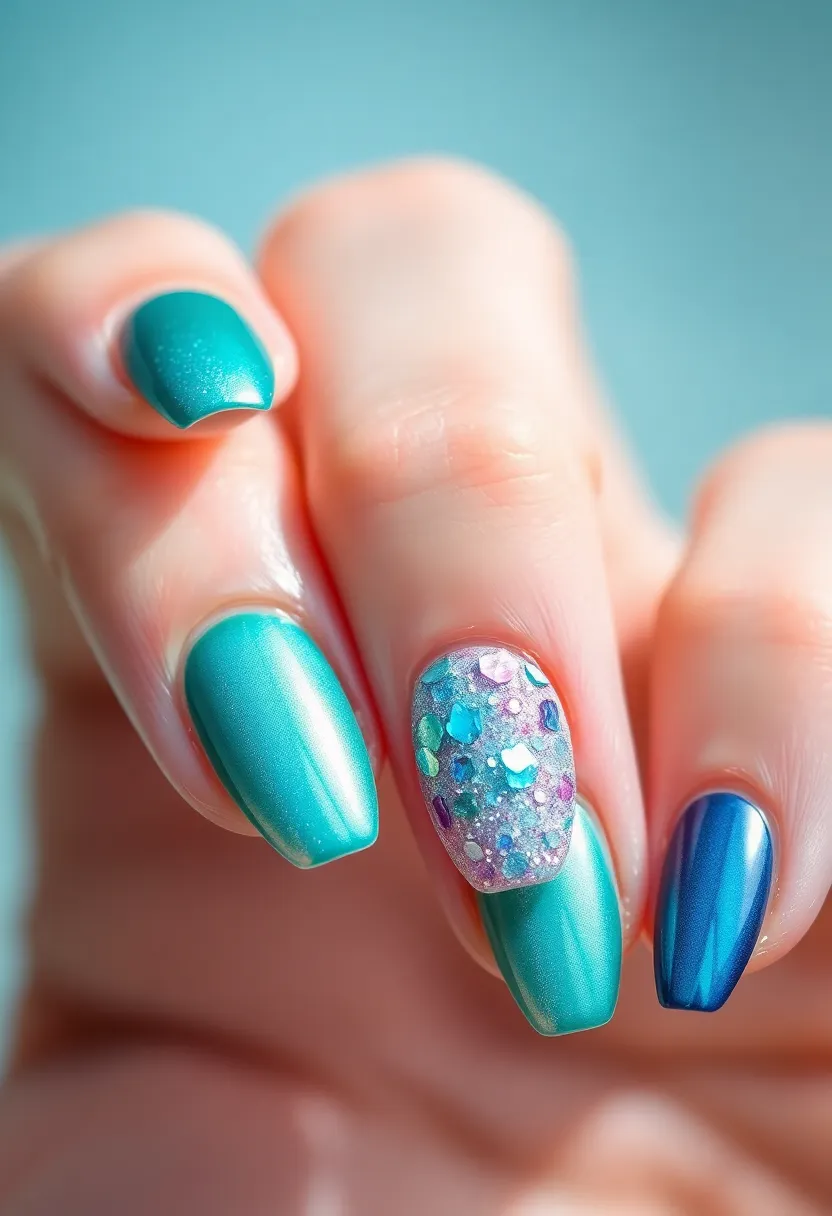 40 Kid-Friendly Nail Ideas for Creative Joyful Play - 15. Sparkly Mermaid
