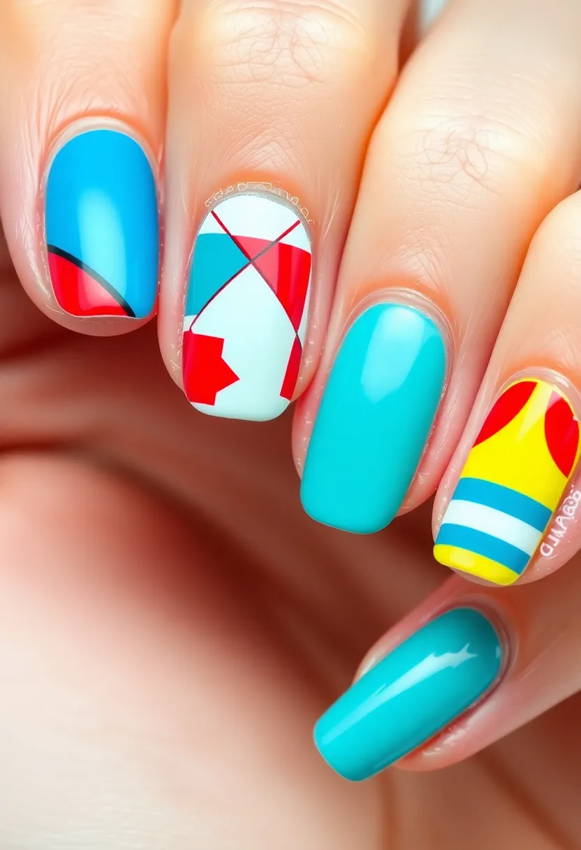40 Kid-Friendly Nail Ideas for Creative Joyful Play - 17. Geometric Shapes
