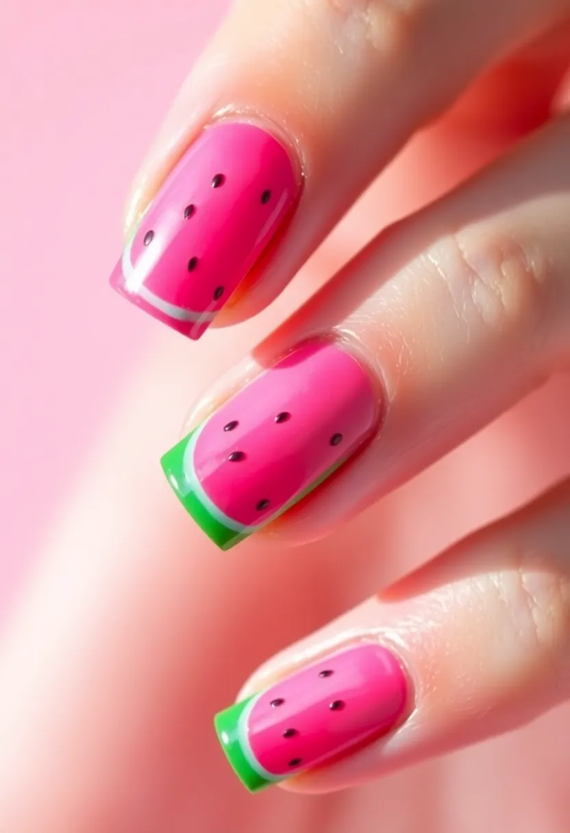 40 Kid-Friendly Nail Ideas for Creative Joyful Play - 18. Sweet Watermelon