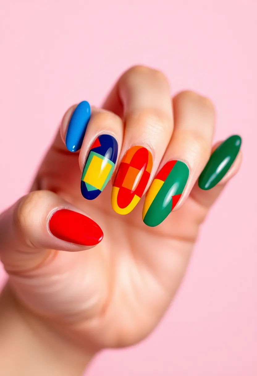40 Kid-Friendly Nail Ideas for Creative Joyful Play - 20. Color Block Nails