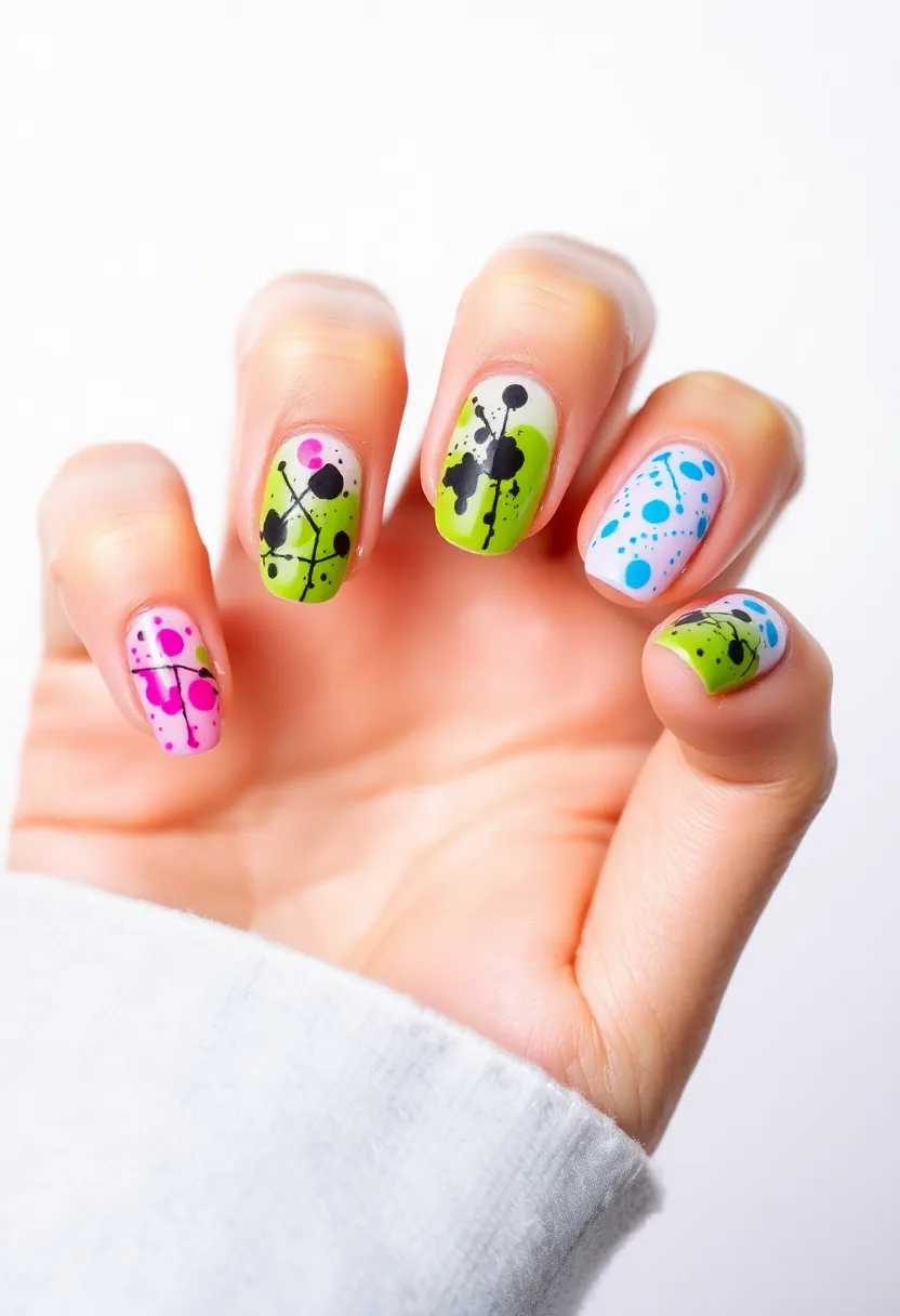 40 Kid-Friendly Nail Ideas for Creative Joyful Play - 21. Creative Splatter Art