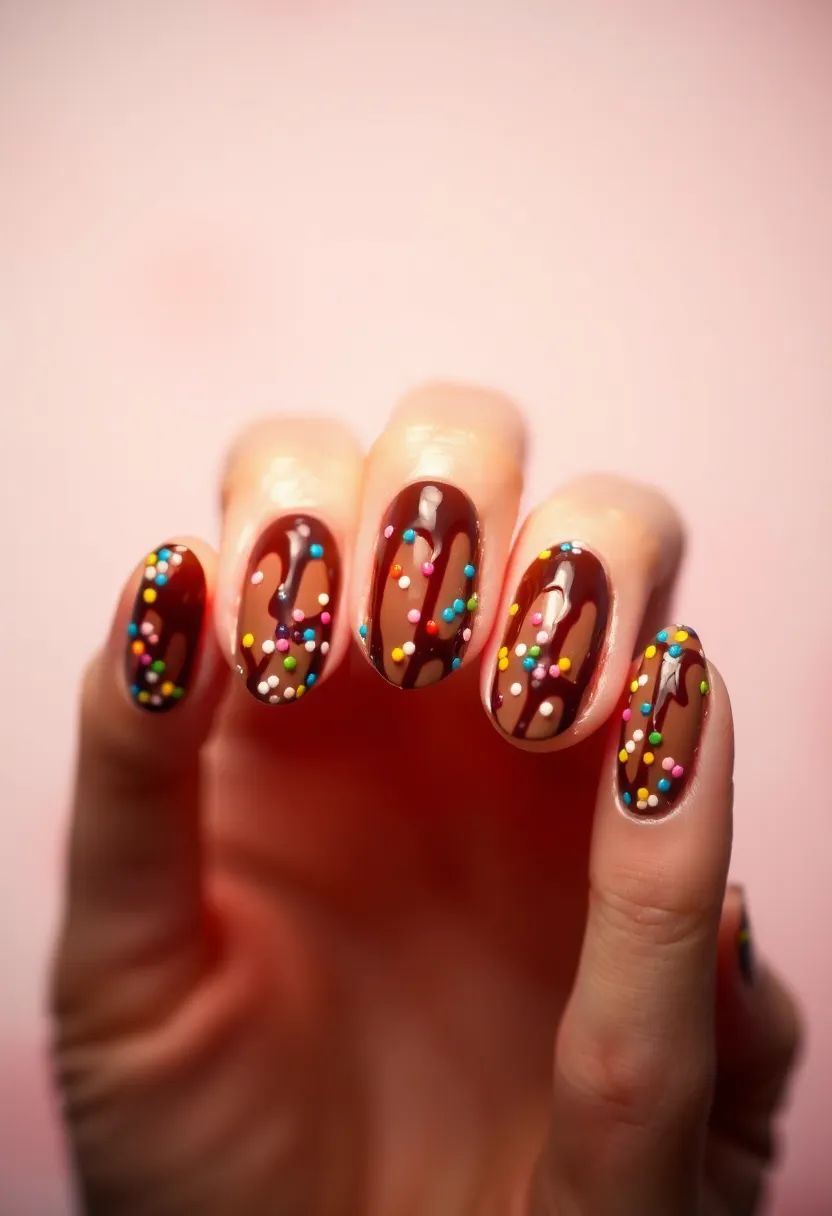 40 Kid-Friendly Nail Ideas for Creative Joyful Play - 30. Chocolate Delight