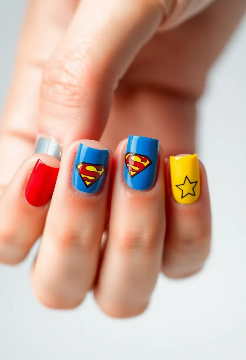 40 Kid-Friendly Nail Ideas for Creative Joyful Play - 36. Superhero Inspired