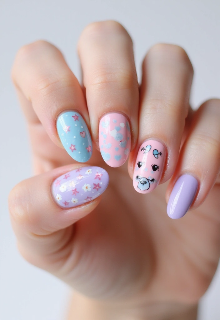 40 Kid-Friendly Nail Ideas for Creative Joyful Play - 4. Colorful Doodles