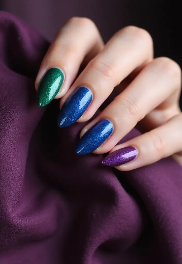 40 Minimalist Simple Nail Ideas for Clean Captivating Looks - 14. Jewel Tones