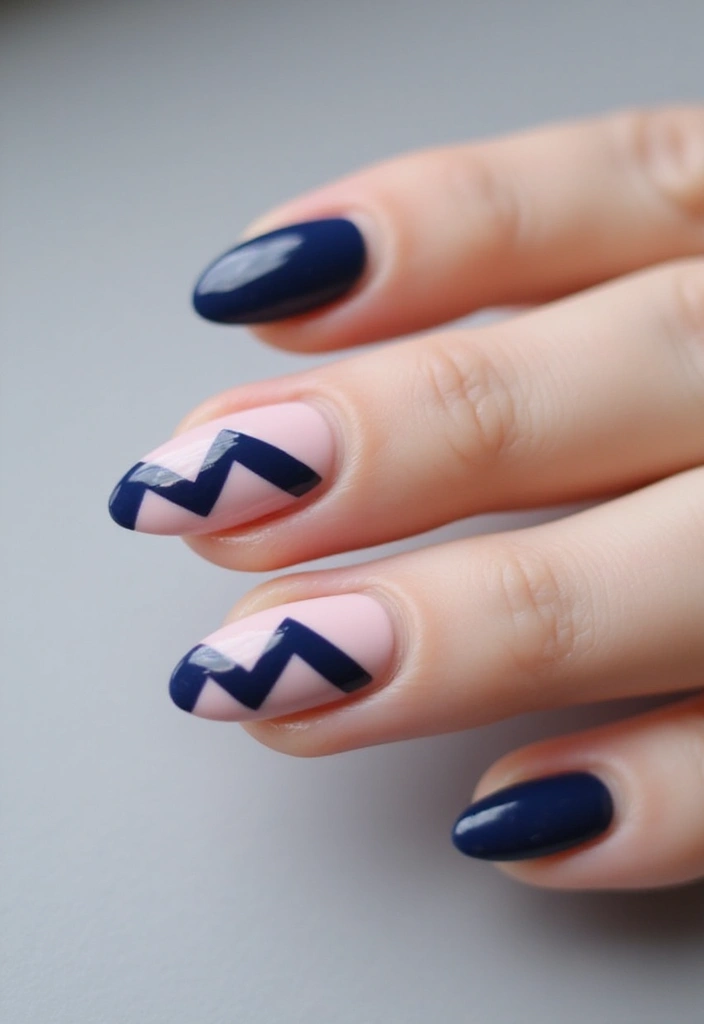 40 Minimalist Simple Nail Ideas for Clean Captivating Looks - 18. Simple Chevron