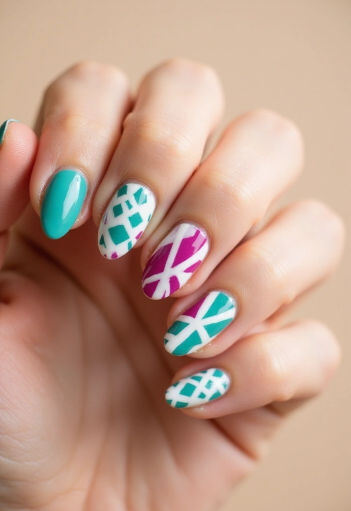 40 Minimalist Simple Nail Ideas for Clean Captivating Looks - 2. Geometric Accents