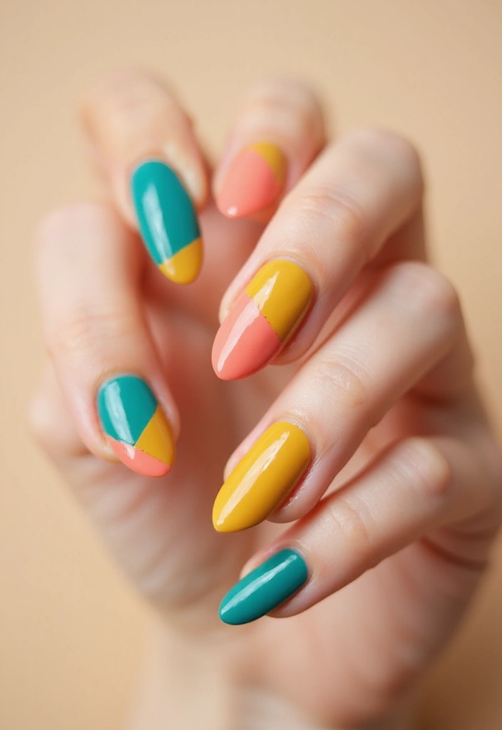 40 Minimalist Simple Nail Ideas for Clean Captivating Looks - 22. Color Blocking