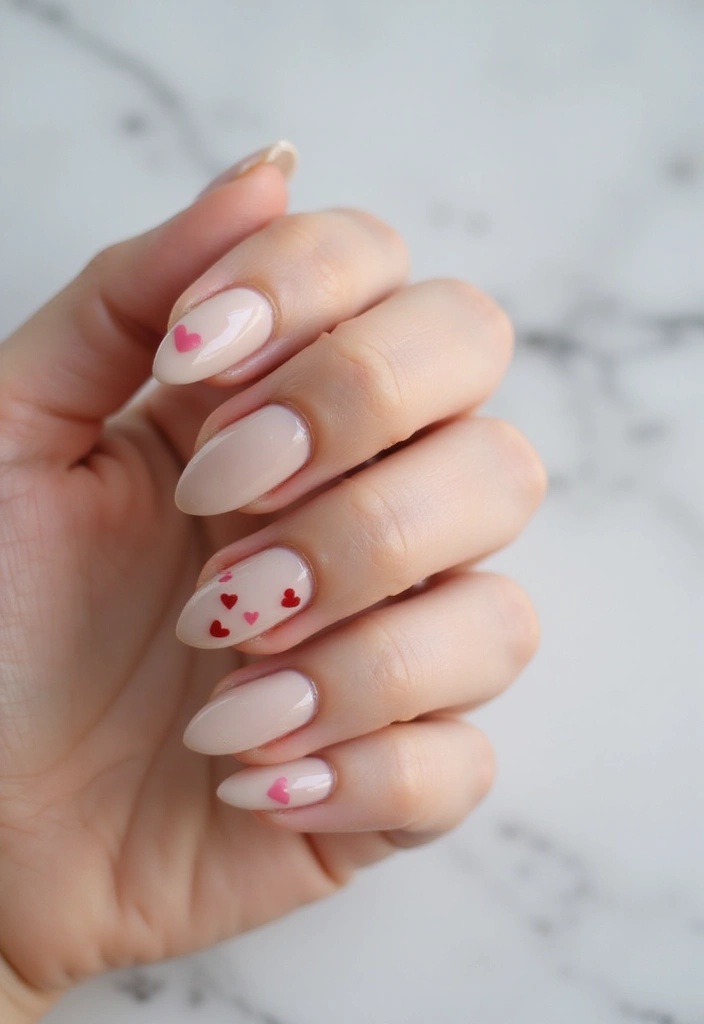 40 Minimalist Simple Nail Ideas for Clean Captivating Looks - 26. Simple Heart Accents