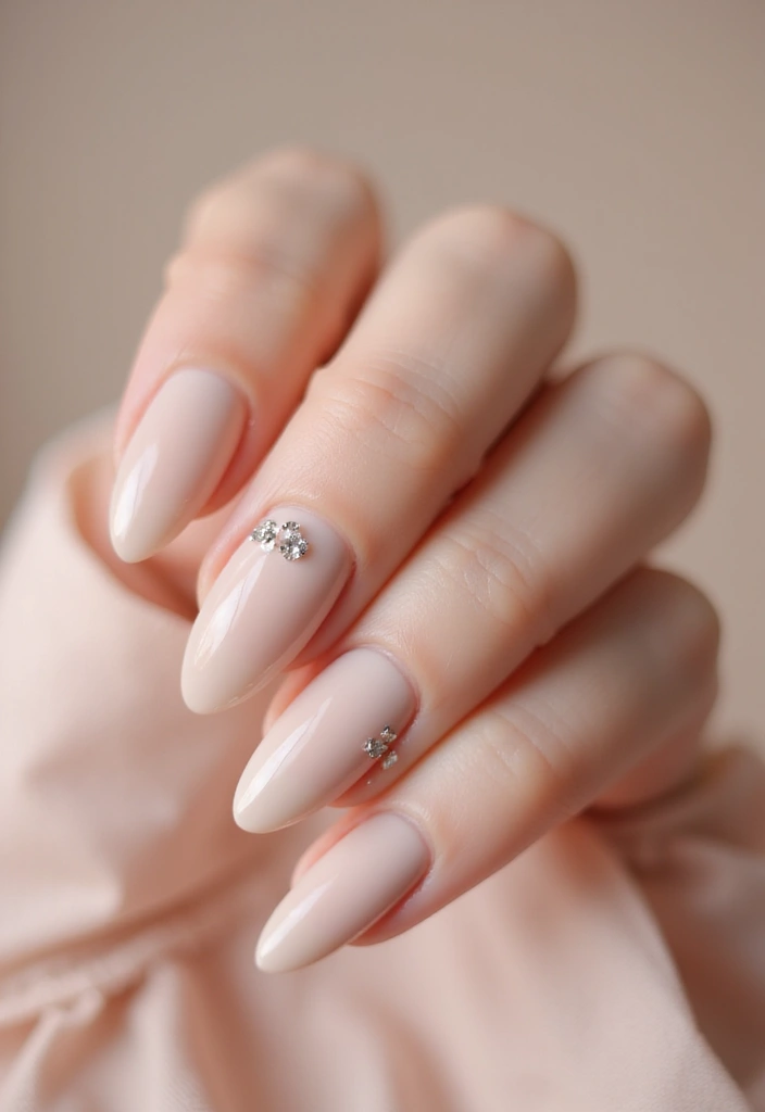 40 Minimalist Simple Nail Ideas for Clean Captivating Looks - 27. Minimalist Rhinestones
