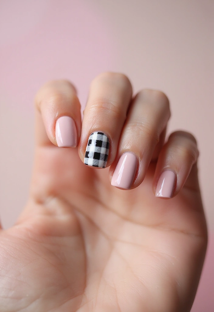 40 Minimalist Simple Nail Ideas for Clean Captivating Looks - 38. Classic Plaid