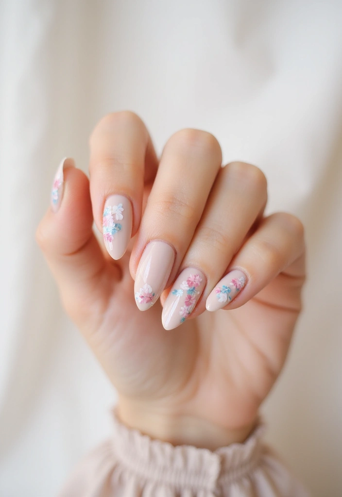 40 Minimalist Simple Nail Ideas for Clean Captivating Looks - 5. Minimalist Floral