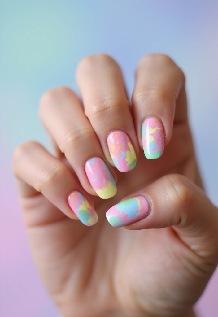 40 Modern French Tip Nail Ideas for Classic Twists That Slay - 17. Tie-Dye Tips