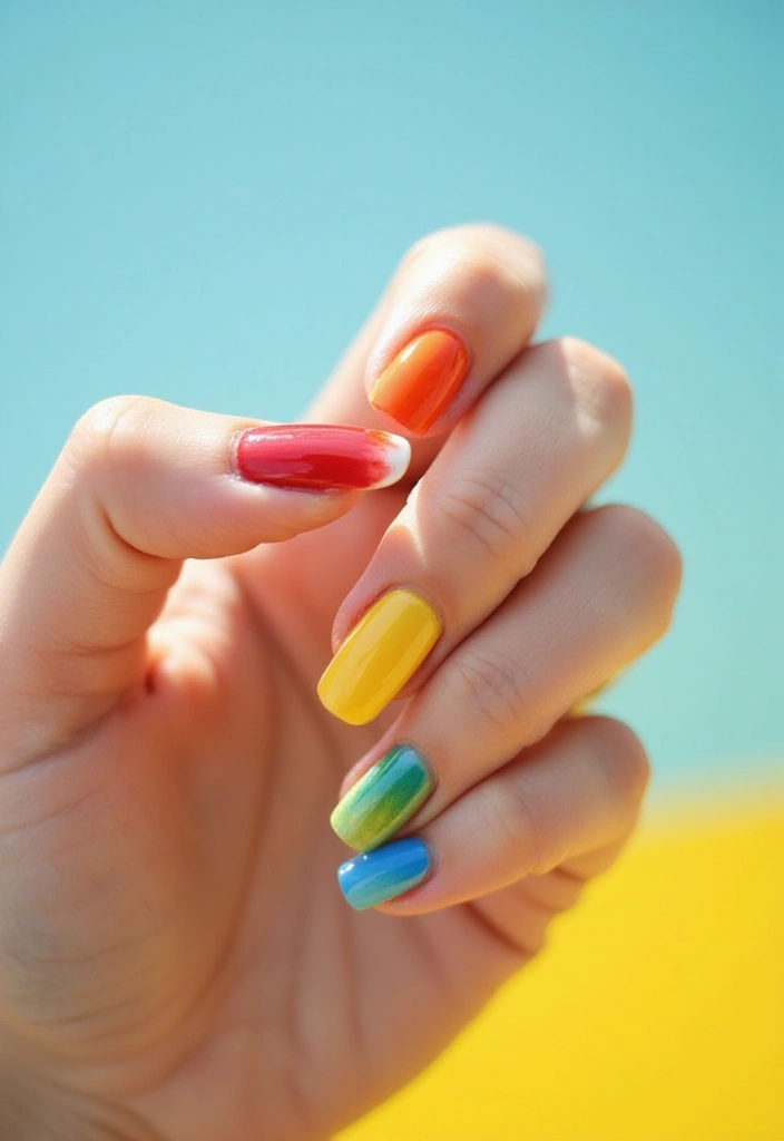 40 Modern French Tip Nail Ideas for Classic Twists That Slay - 2. Rainbow Tips