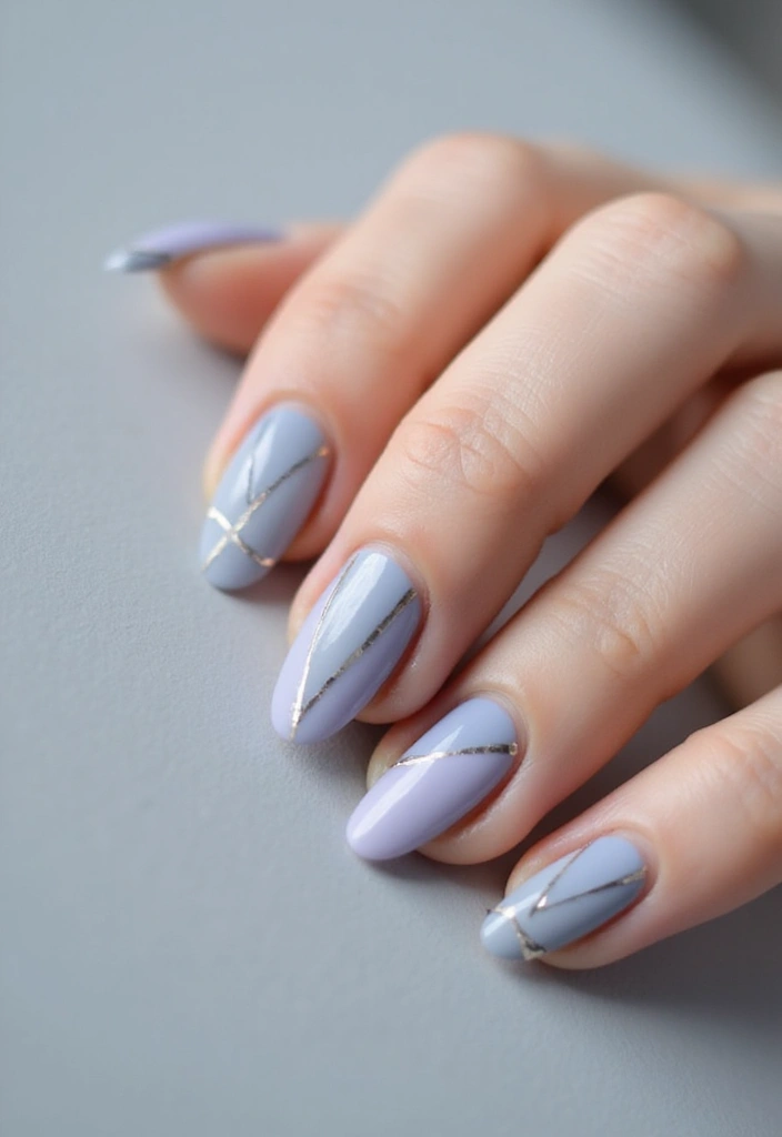 40 Modern French Tip Nail Ideas for Classic Twists That Slay - 3. Geometric Lines