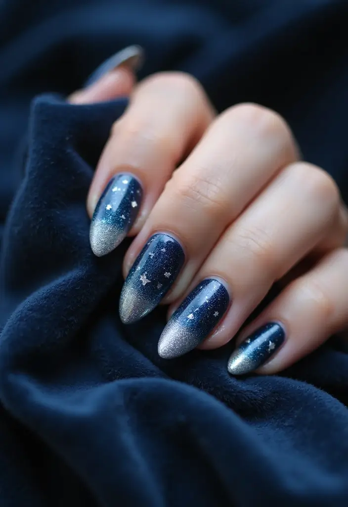 40 Modern French Tip Nail Ideas for Classic Twists That Slay - 33. Shining Stars