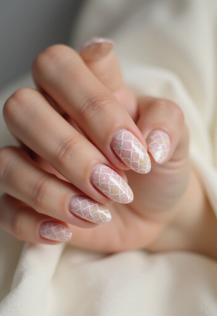 40 Modern French Tip Nail Ideas for Classic Twists That Slay - 38. Lattice Design