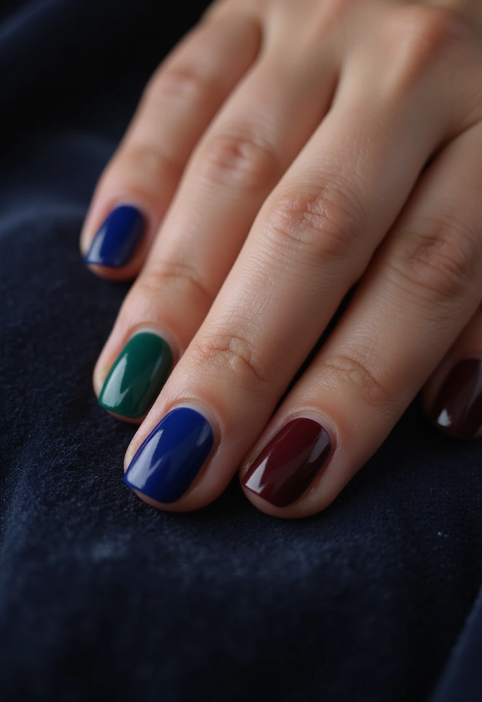 40 Modern French Tip Nail Ideas for Classic Twists That Slay - 7. Jewel Tones