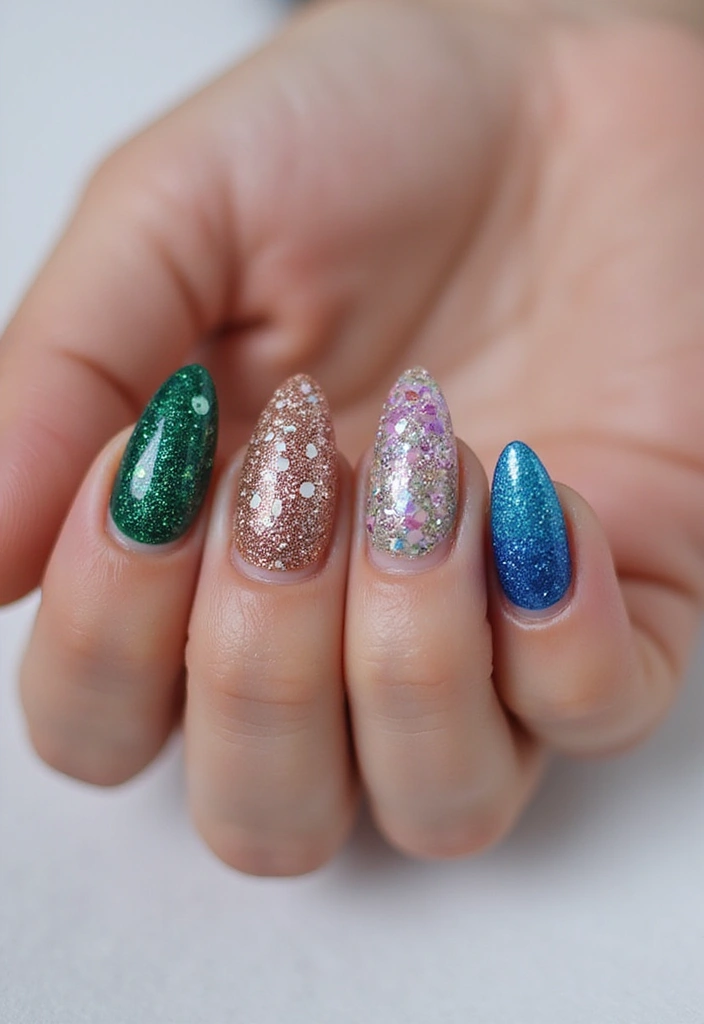 40 Nail Shape Ideas for Personalized Profiles - 13. Glitter