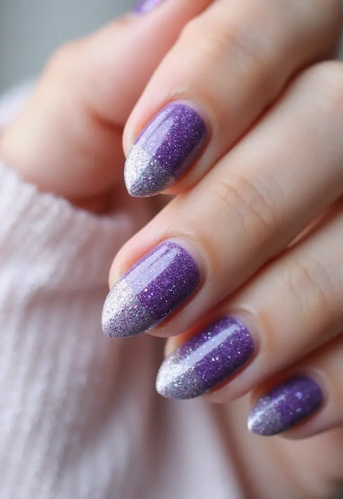 40 Nail Shape Ideas for Personalized Profiles - 25. Glitter Ombre