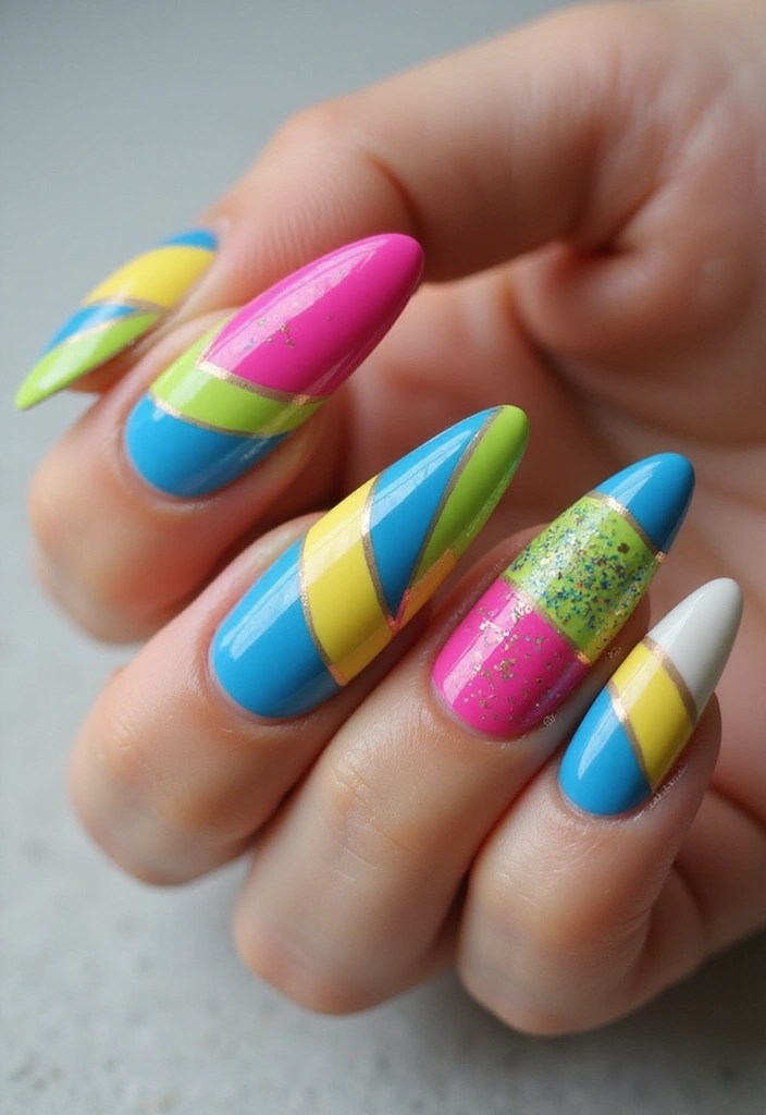 40 Nail Shape Ideas for Personalized Profiles - 31. Color Blocking