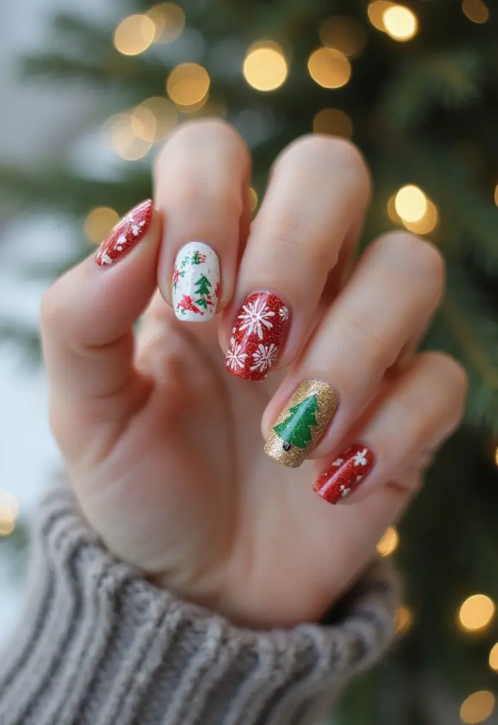40 Nail Shape Ideas for Personalized Profiles - 33. Holiday-Themed