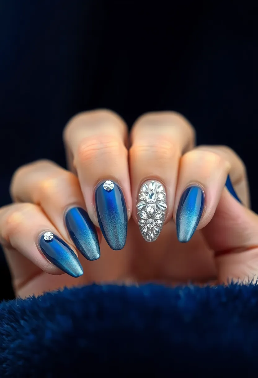 40 Popular Nail Shape Ideas for Every Preference and Personality - 17. Crystal Accents