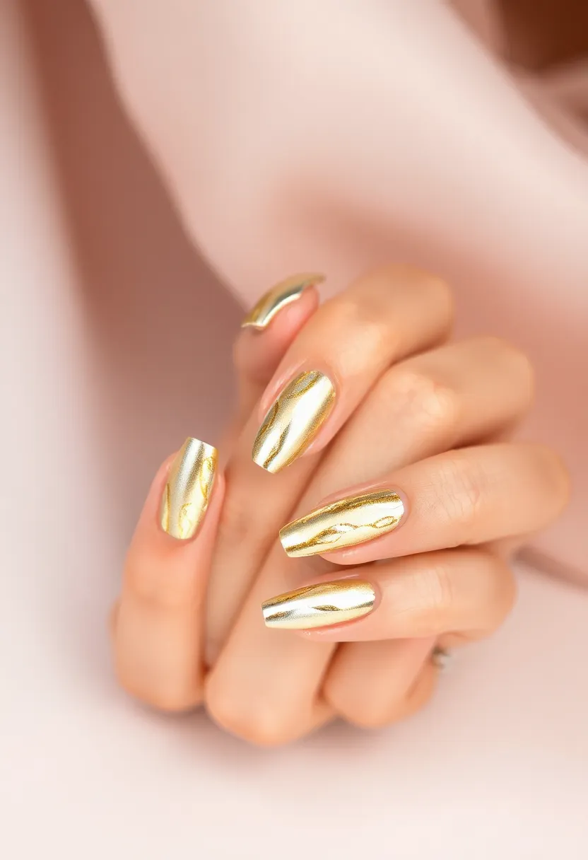 40 Popular Nail Shape Ideas for Every Preference and Personality - 31. Flashy Foils