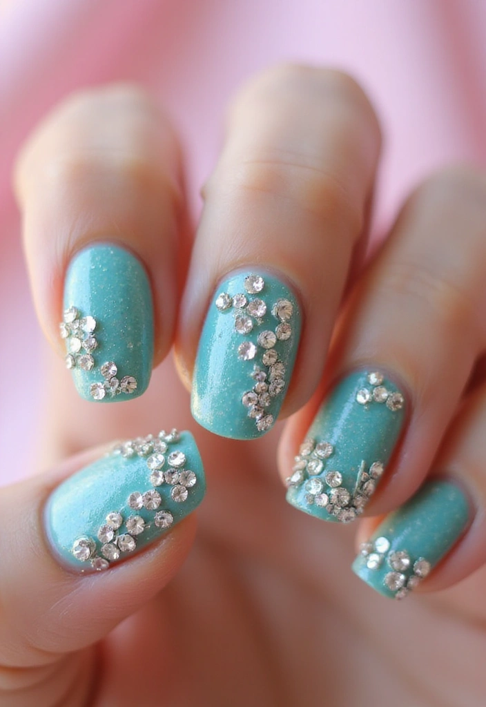 40 Rhinestone Nail Ideas for Dazzling Detail-Oriented Drama - 14. Textured Nail Art with Rhinestones