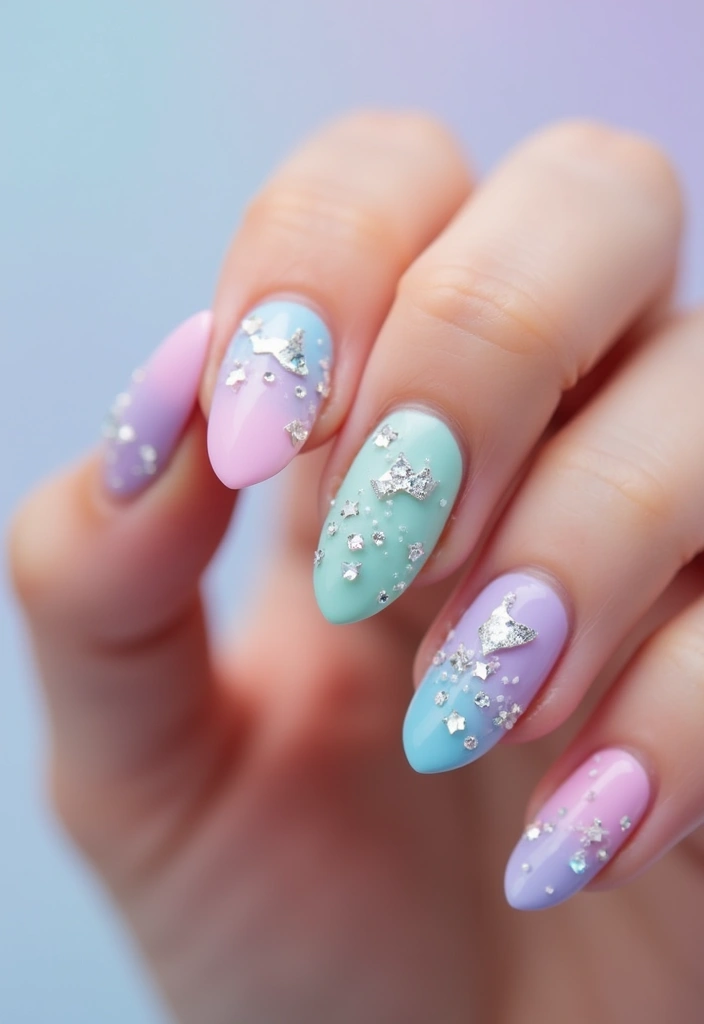 40 Rhinestone Nail Ideas for Dazzling Detail-Oriented Drama - 29. Whimsical Unicorn Nails with Rhinestones