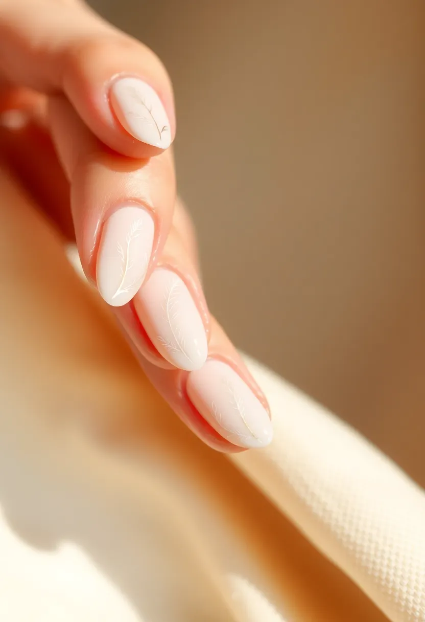 40 Simple Nail Ideas for Effortless Everyday Wear That Slays - 24. Feather Patterns