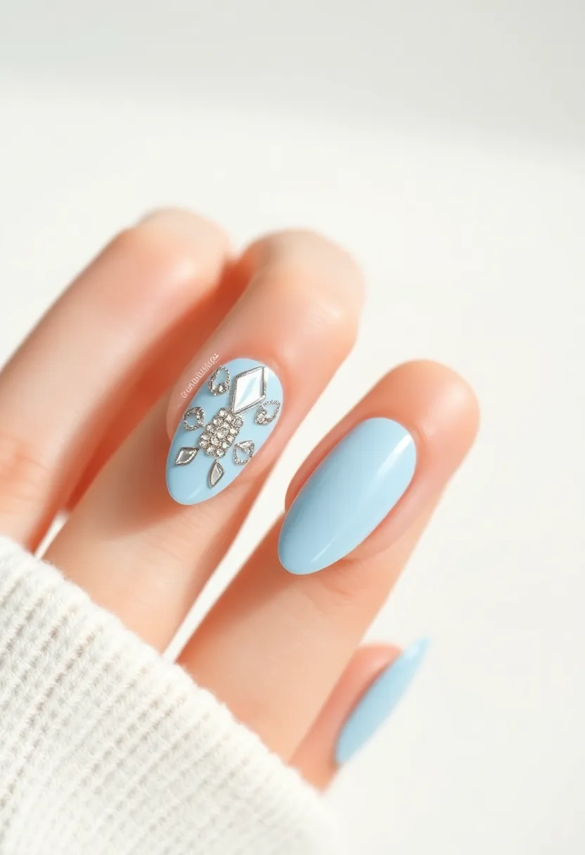 40 Simple Nail Ideas for Effortless Everyday Wear That Slays - 27. Cool Blue and Silver
