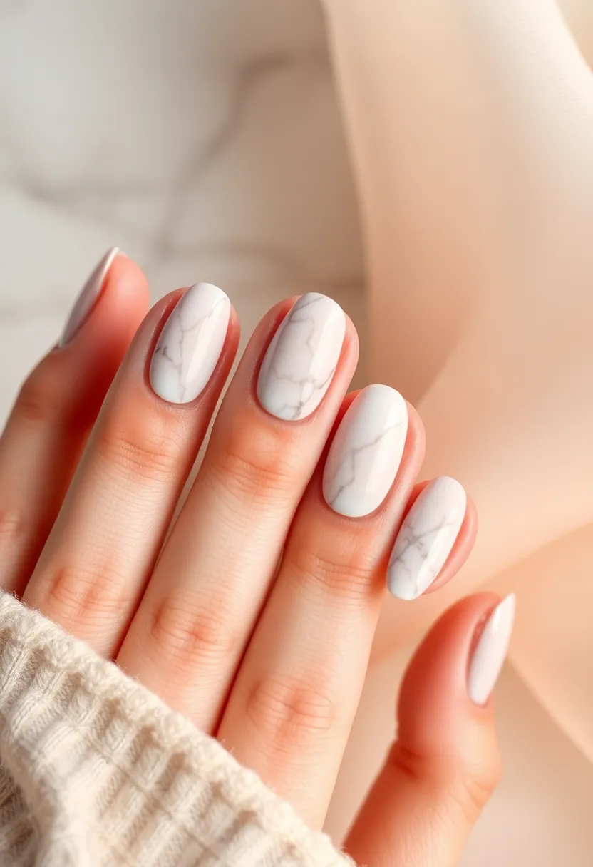 40 Simple Nail Ideas for Effortless Everyday Wear That Slays - 30. Subtle Marble Effect
