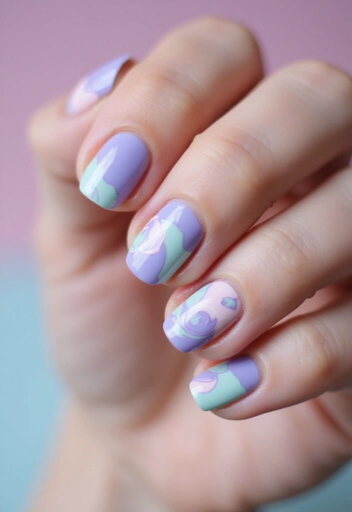 40 Simple Nail Ideas for Effortless Everyday Wear That Slays - 5. Soft Pastel Swirls