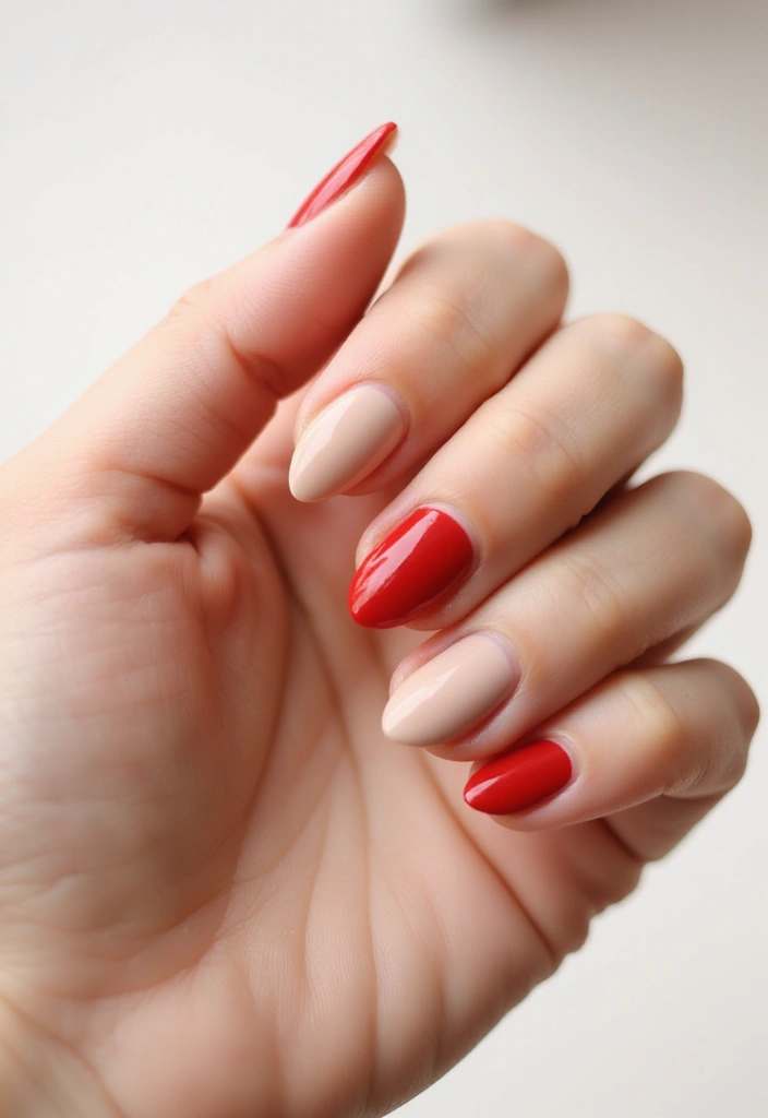 40 Simple Nail Ideas for Effortless Everyday Wear That Slays - 7. Classic Red Accents