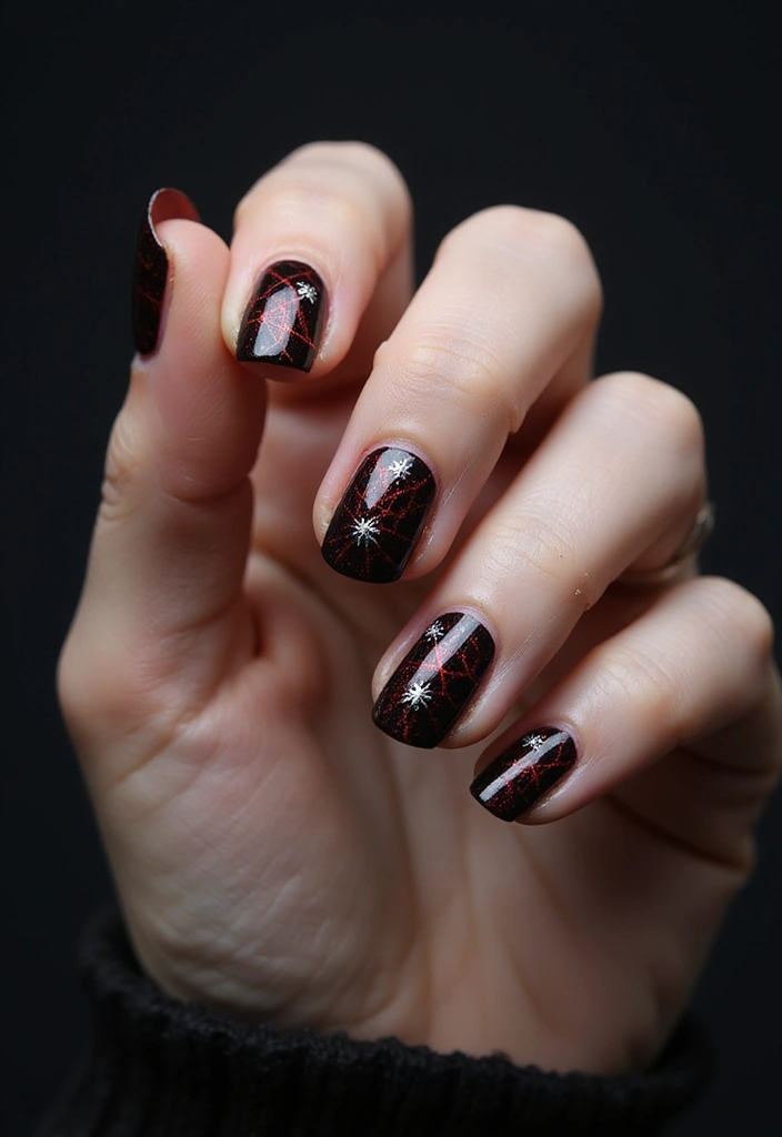 40 Spooky Halloween Nail Ideas for Thrilling Treat-Filled Thrills - 13. Spider Web Elegance