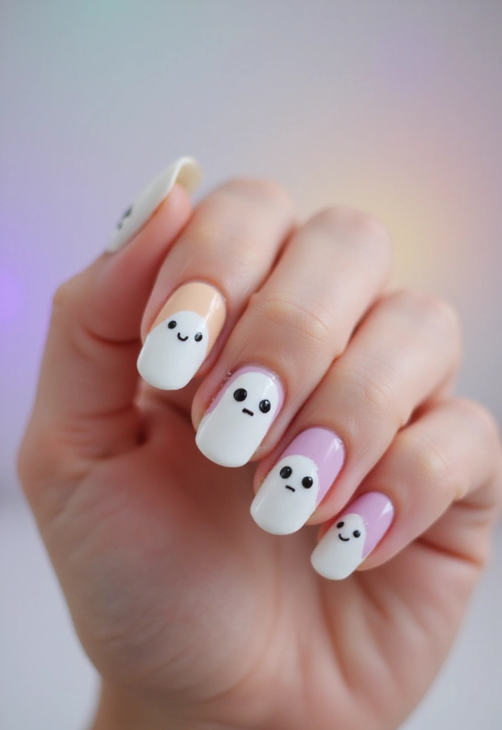 40 Spooky Halloween Nail Ideas for Thrilling Treat-Filled Thrills - 2. Spooky Ghosts