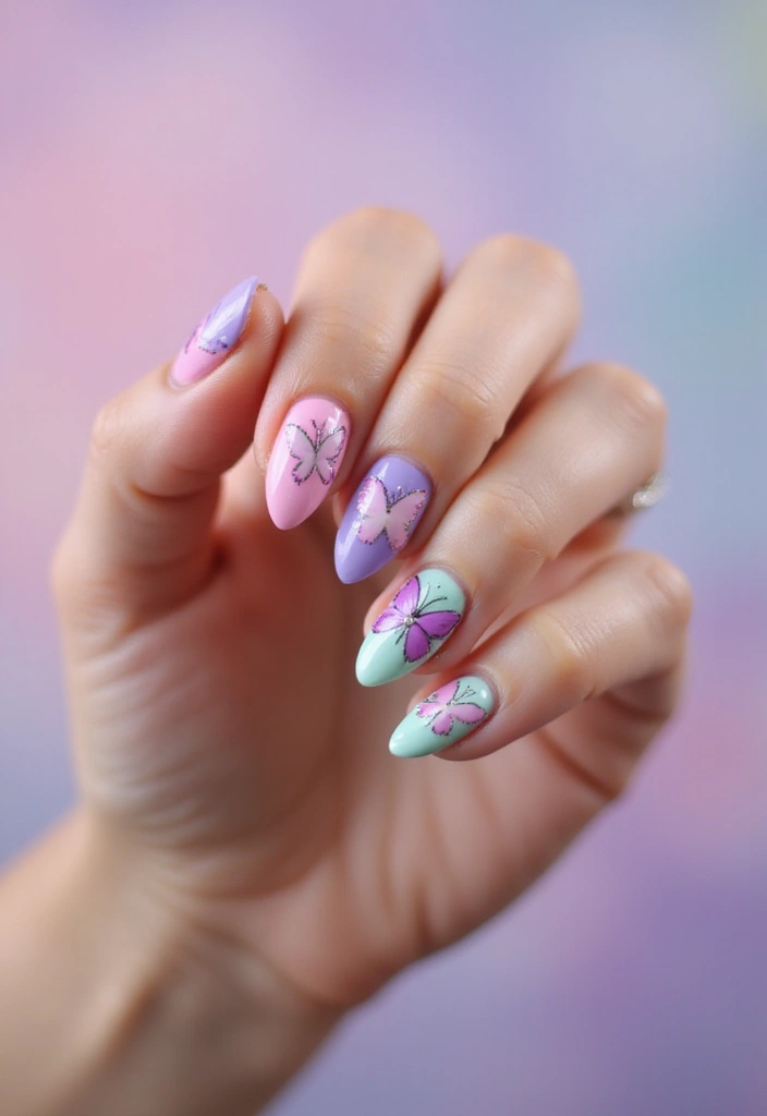 40 Spooky Halloween Nail Ideas for Thrilling Treat-Filled Thrills - 21. Boo-tiful Butterflies
