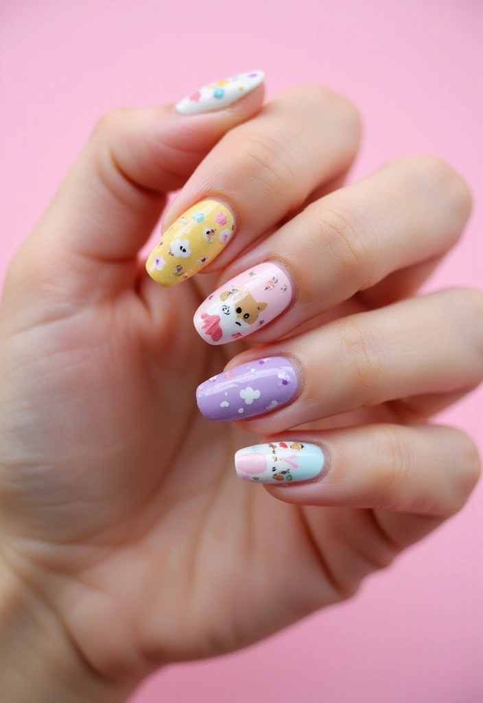 40 Spooky Halloween Nail Ideas for Thrilling Treat-Filled Thrills - 31. Cuddly Creatures