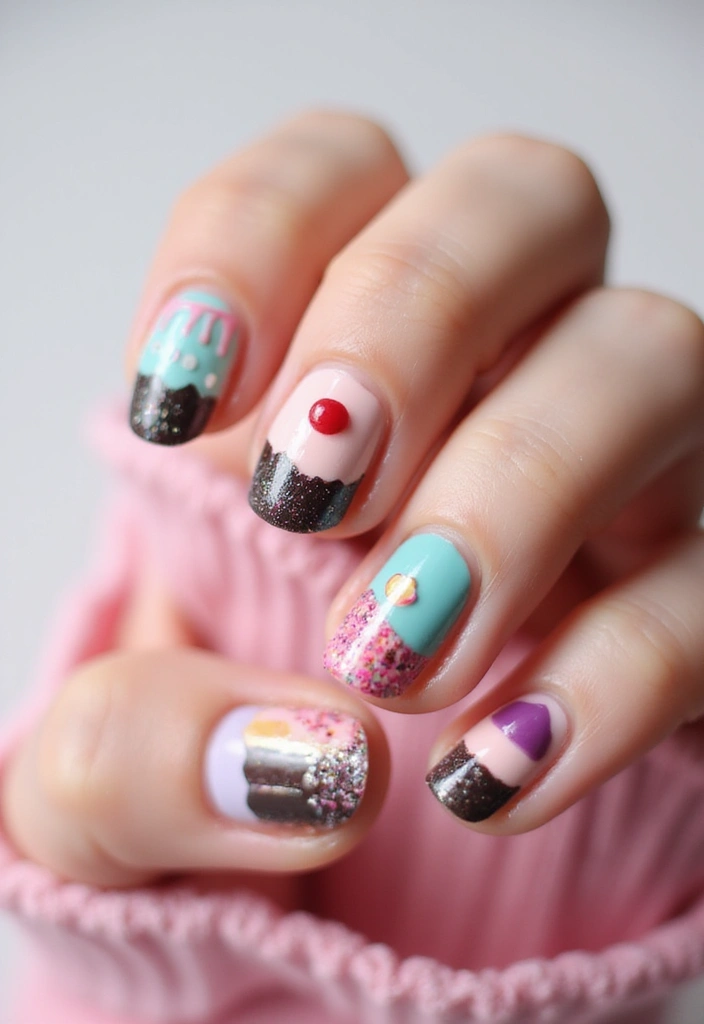 40 Spooky Halloween Nail Ideas for Thrilling Treat-Filled Thrills - 34. Spooky Sweet Treats