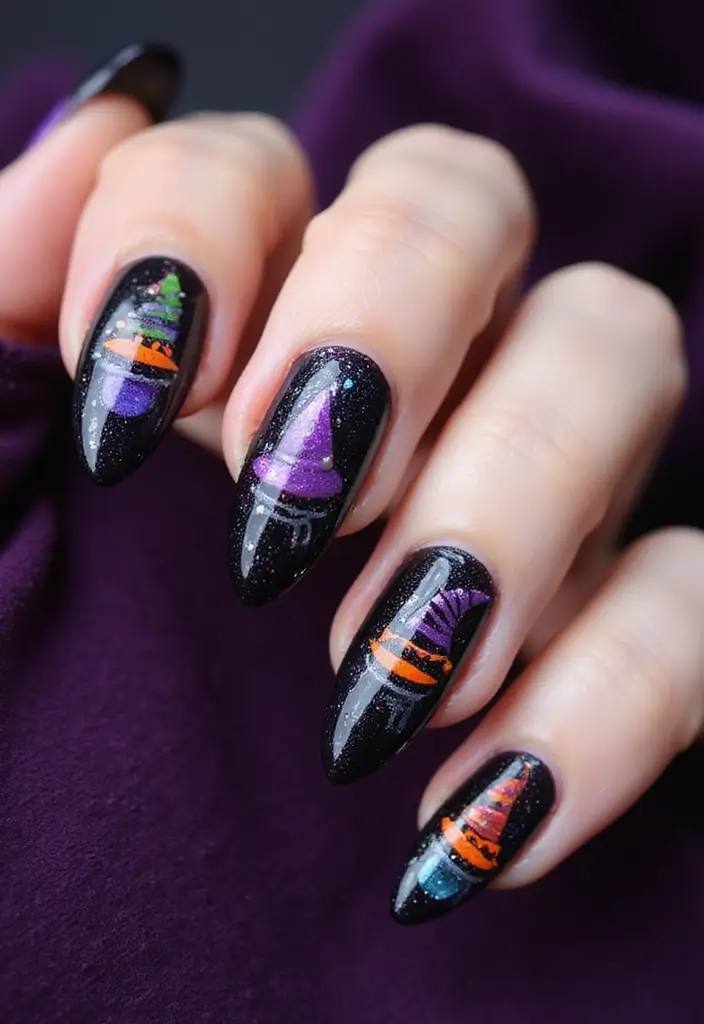40 Spooky Halloween Nail Ideas for Thrilling Treat-Filled Thrills - 9. Witchy Vibes