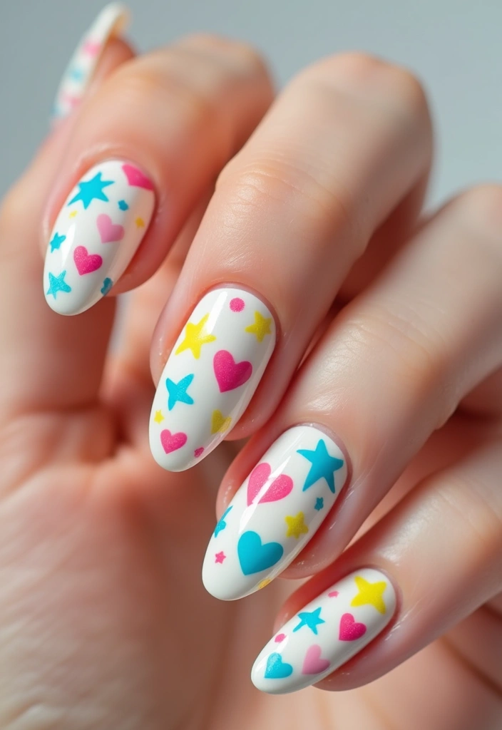40 Spring Acrylic Nail Ideas for Seasonal Sensational Freshness - 17. Whimsical Doodles