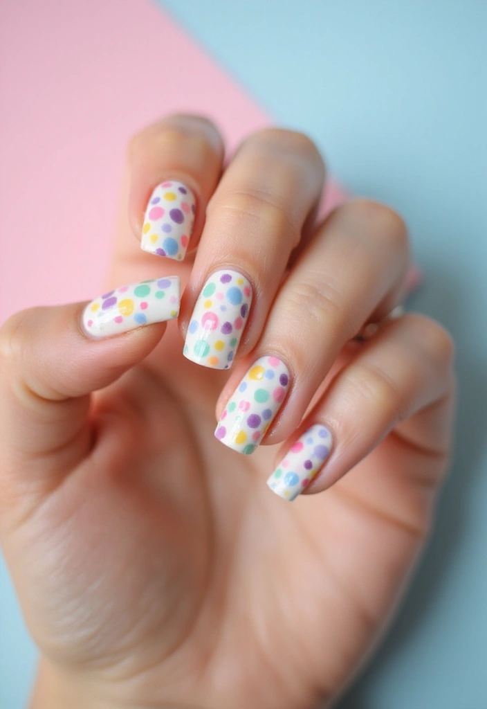 40 Spring Acrylic Nail Ideas for Seasonal Sensational Freshness - 18. Sweet Polka Dots