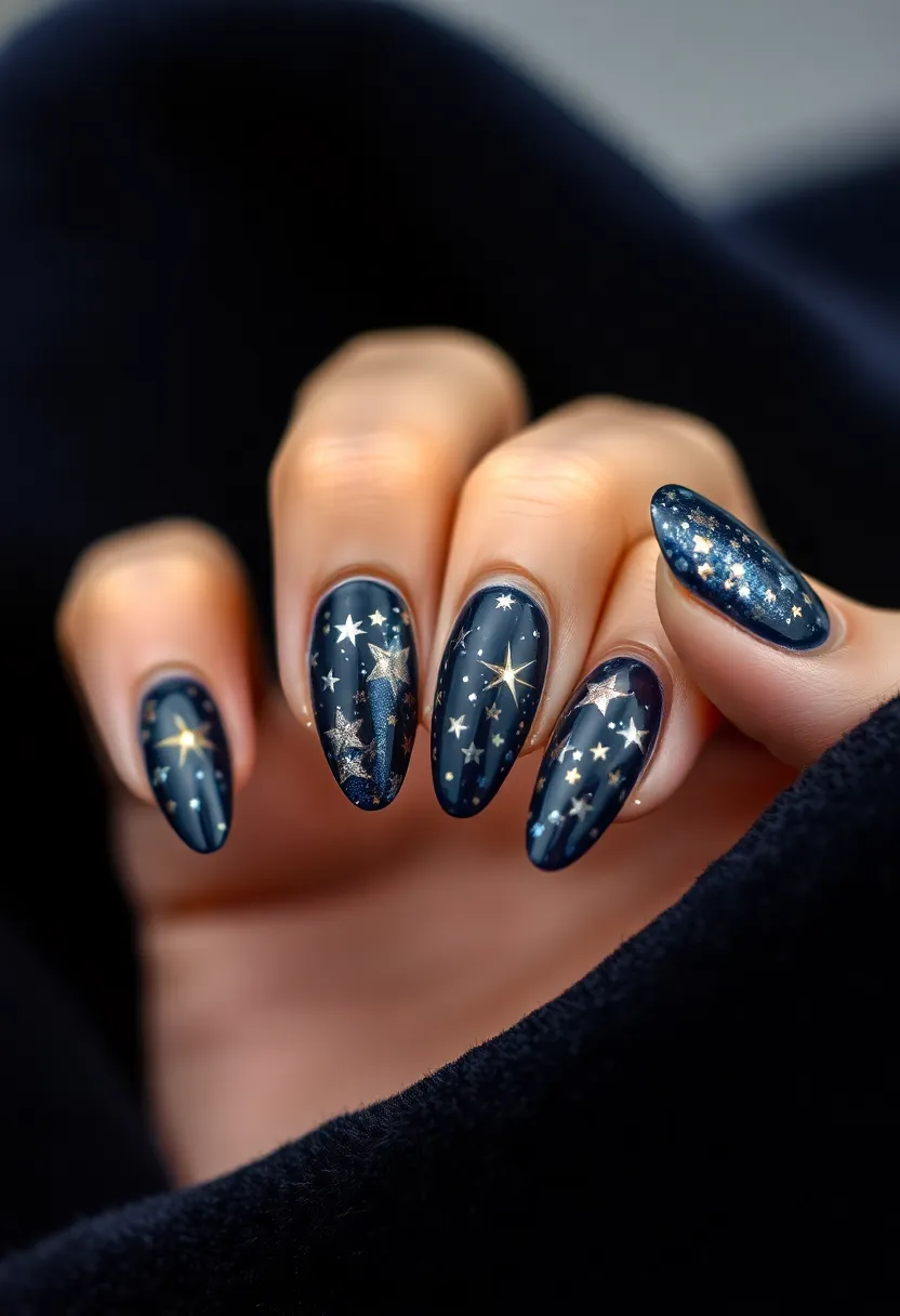 40 Spring Acrylic Nail Ideas for Seasonal Sensational Freshness - 25. Twinkling Stars