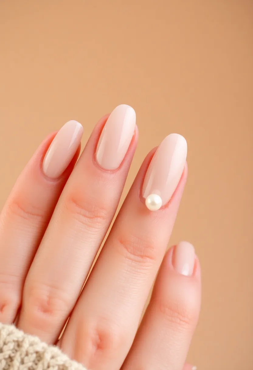 40 Spring Acrylic Nail Ideas for Seasonal Sensational Freshness - 36. Polished Pearls