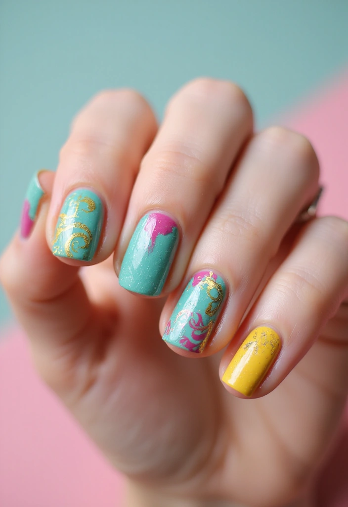40 Stunning Nail Design Ideas to Ignite Your Inner Trendsetter - 25. Artistic Brush Strokes with Bold Hues